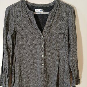 Old Navy black diamond print tunic top - XS